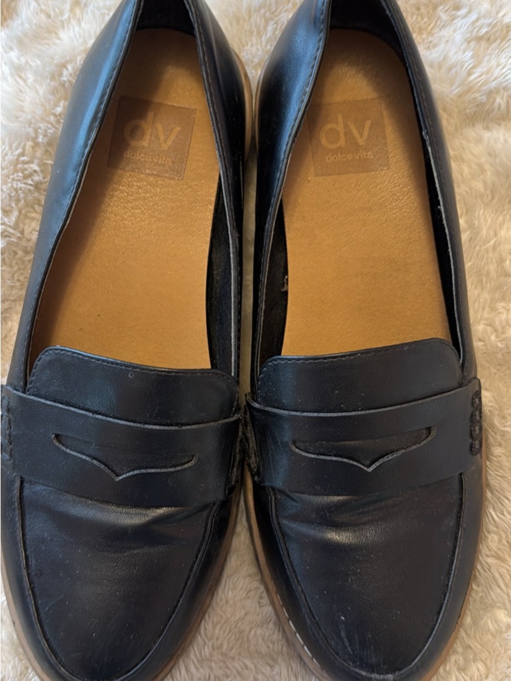 Dolce Vita Black Leather Penny Loafers